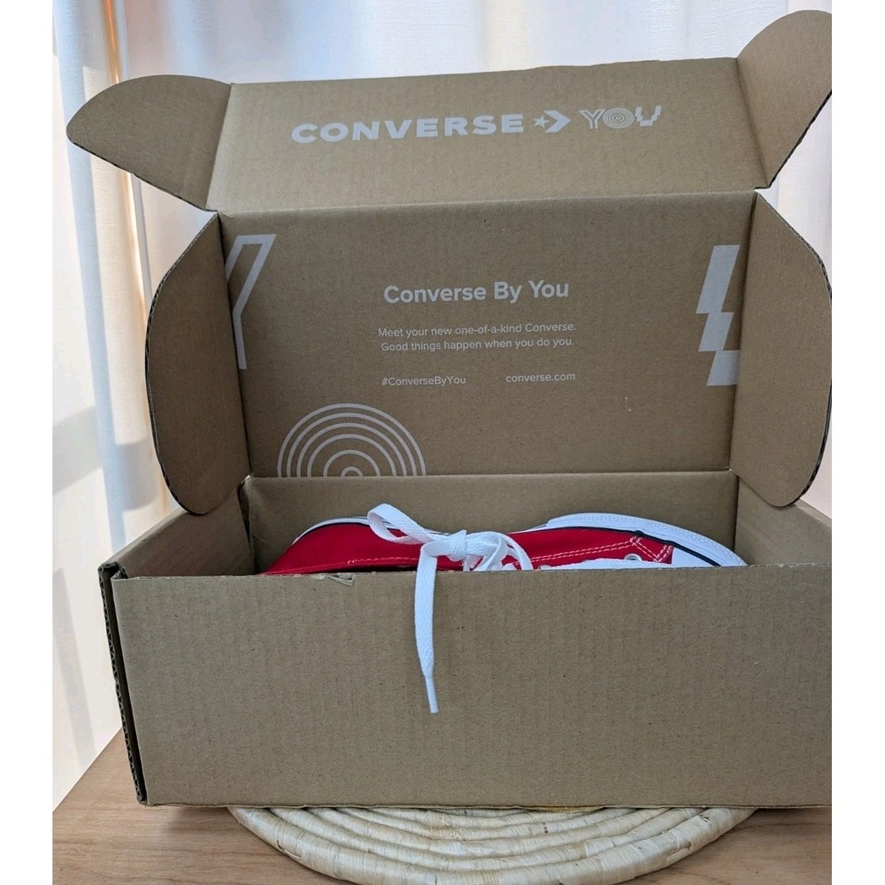 Converse All Star Chuck Taylor Sneakers Size 10 Shoes Red Canvas Lace High Top - Picture 12 of 15